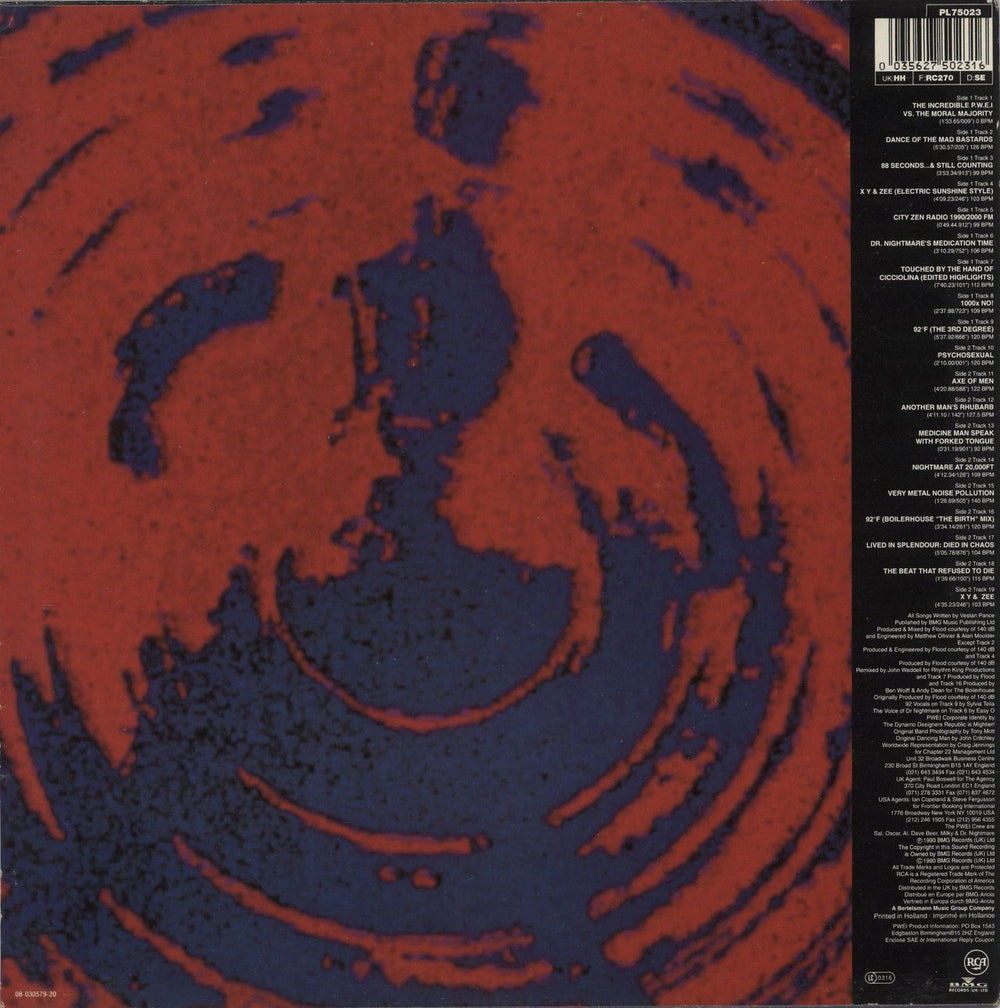 Pop Will Eat Itself Cure For Sanity - Hype Sticker UK vinyl LP album (LP record) 035627502316