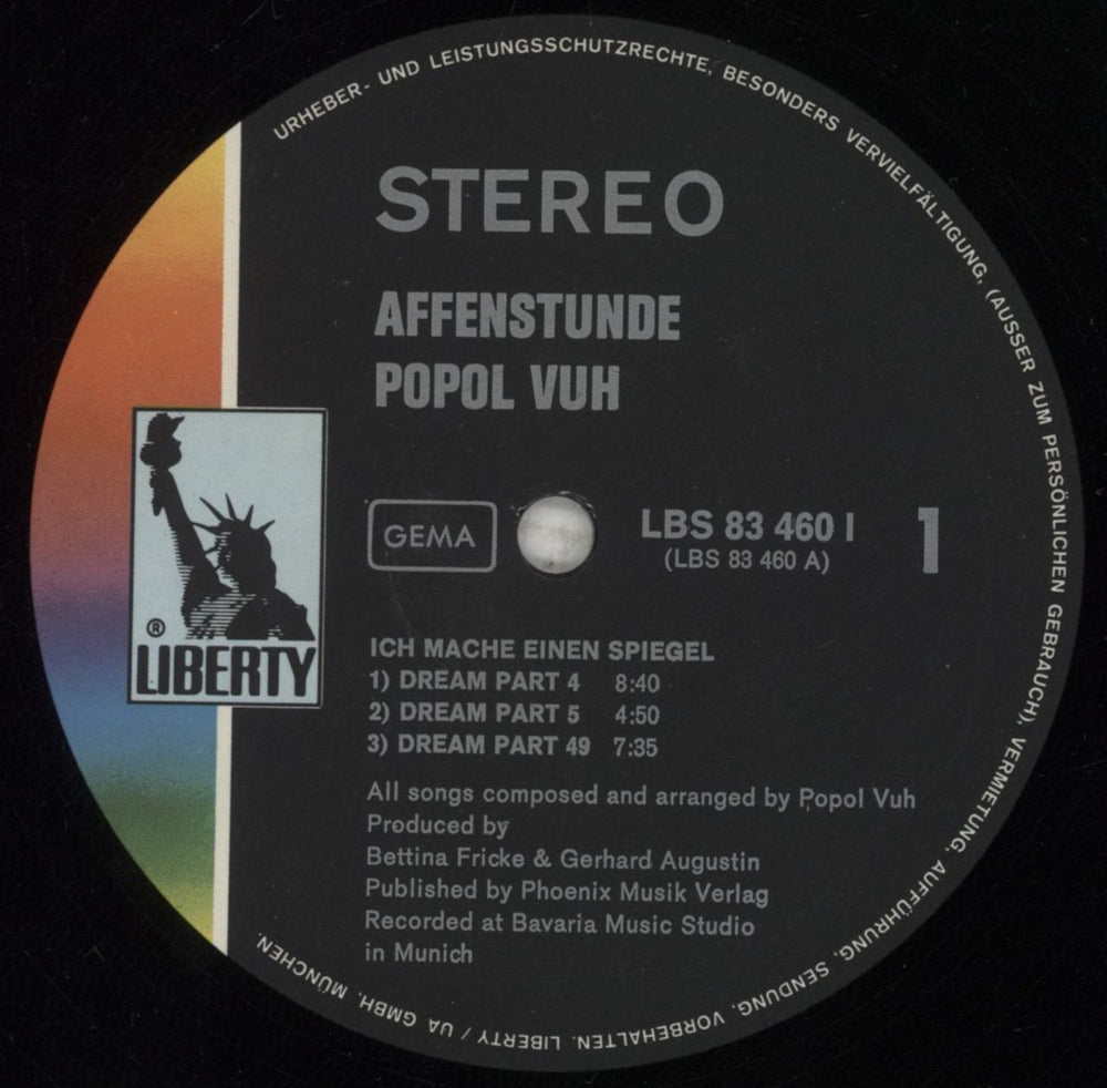 Popol Vuh Affenstunde - Hype Sticker German vinyl LP album (LP record) PVULPAF851959