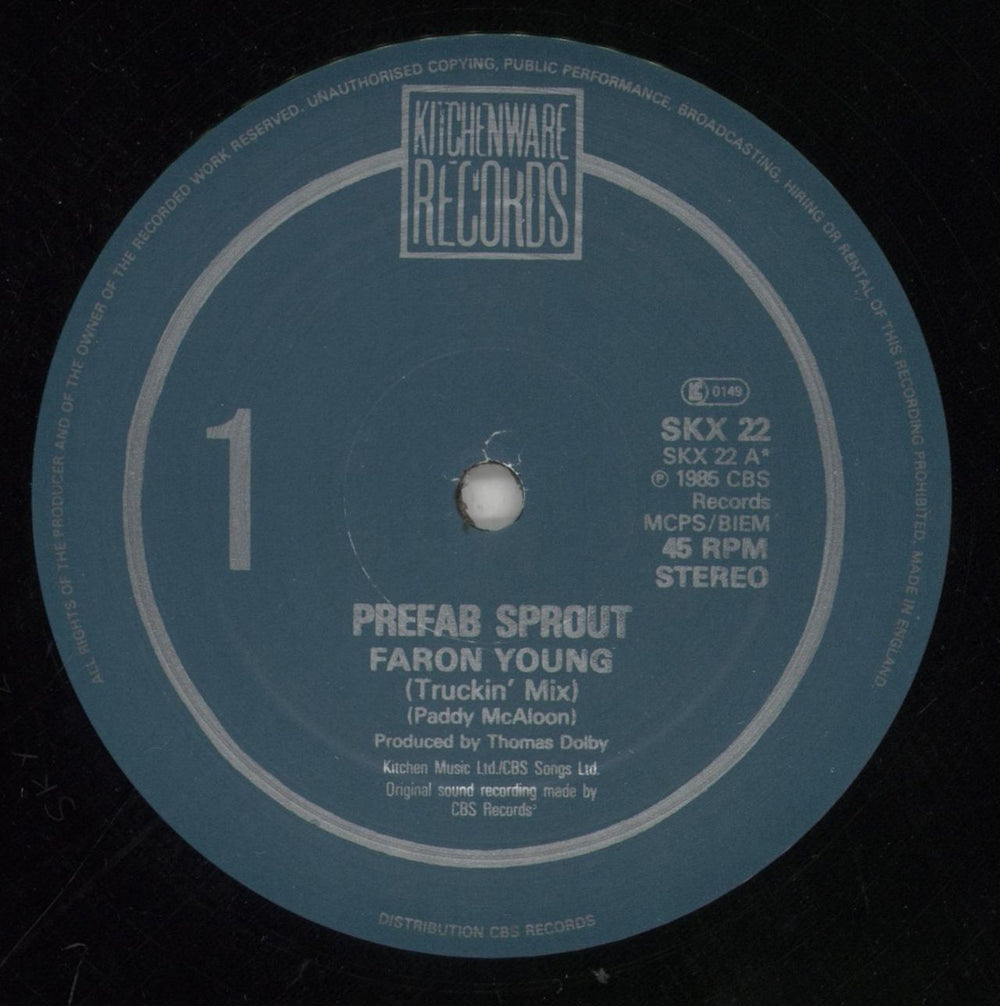 Prefab Sprout Faron Young - Promo Stickered UK Promo 12" vinyl single (12 inch record / Maxi-single) PRE12FA863578