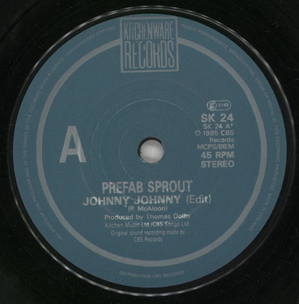 Prefab Sprout Johnny Johnny UK 7" vinyl single (7 inch record / 45) PRE07JO98204