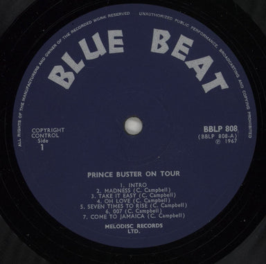 Prince Buster Prince Buster On Tour - EX UK vinyl LP album (LP record) BUPLPPR880483