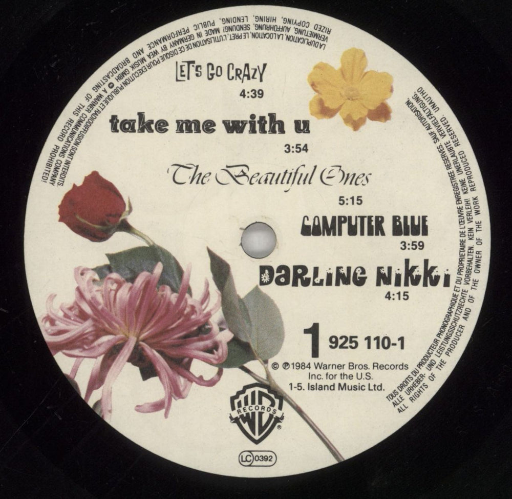 Prince Purple Rain + Insert German vinyl LP album (LP record) PRILPPU738399