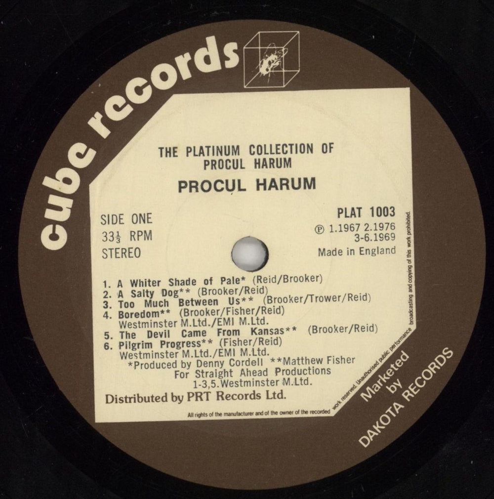Procol Harum The Platinum Collection UK 2-LP vinyl record set (Double LP Album) PRH2LTH384697
