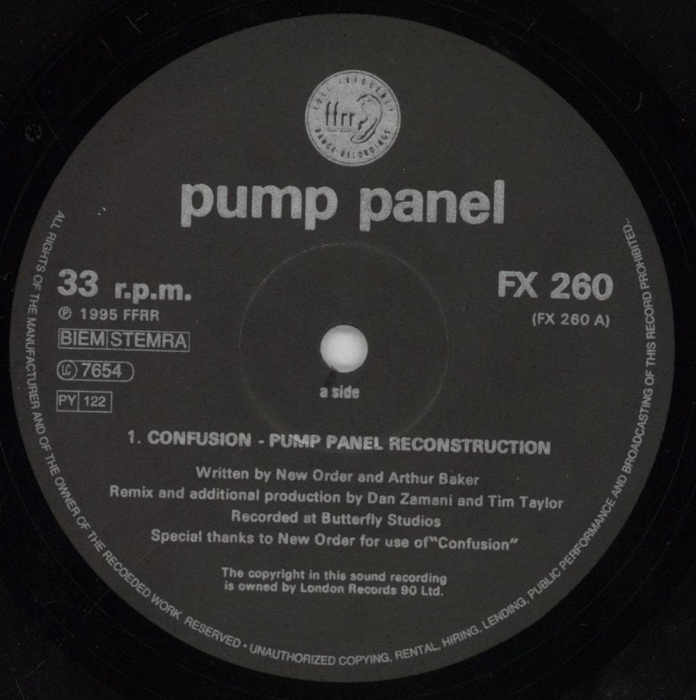 Pump Panel Confusion UK 12" vinyl single (12 inch record / Maxi-single) P2M12CO565613