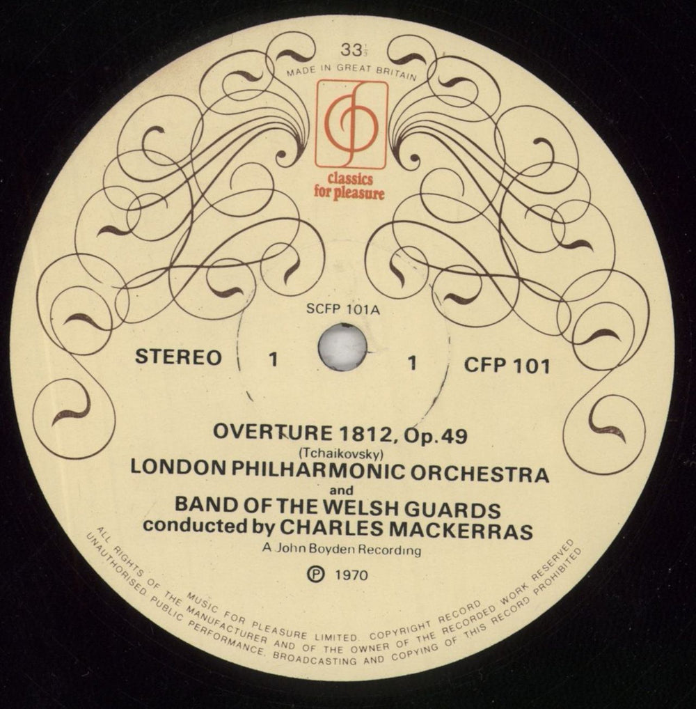 Pyotr Ilyich Tchaikovsky 1812 Overture UK vinyl LP album (LP record) T3NLPOV669940