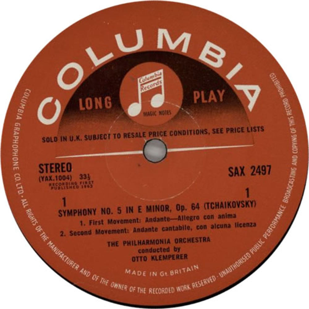 Pyotr Ilyich Tchaikovsky Symphony No.5 in E Minor, Op.64 UK vinyl LP album (LP record) T3NLPSY612029