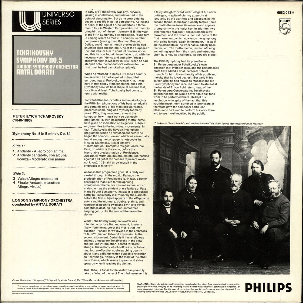 Pyotr Ilyich Tchaikovsky Symphony No. 5 UK vinyl LP album (LP record)