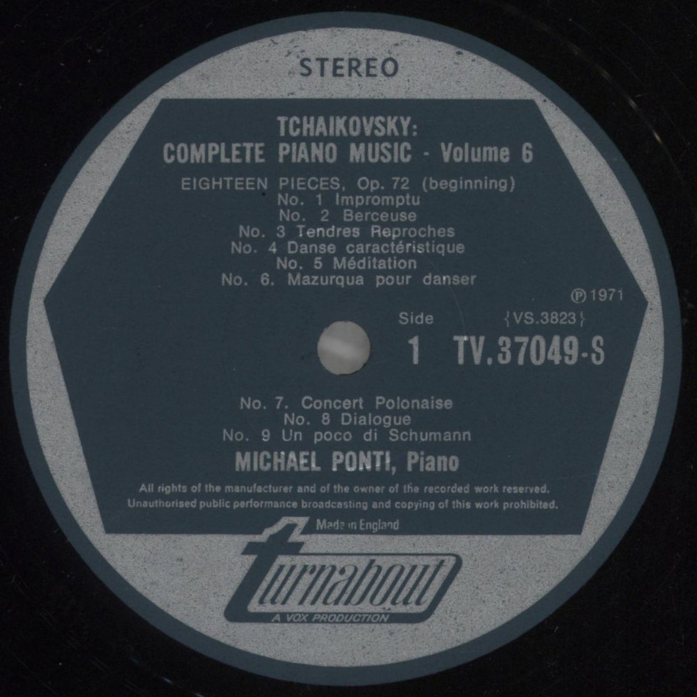 Pyotr Ilyich Tchaikovsky Tchaikovsky: Complete Piano Music Vol. 5 UK vinyl LP album (LP record) T3NLPTC857114