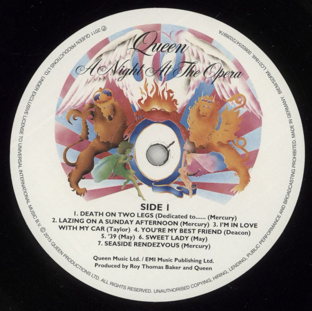 Queen A Night At The Opera - 180gm - Shrink German vinyl LP album (LP record) QUELPAN876569