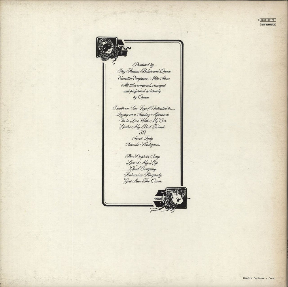 Queen A Night At The Opera Italian vinyl LP album (LP record)