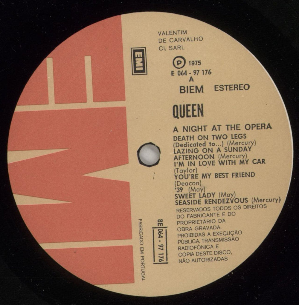Queen A Night At The Opera Portuguese vinyl LP album (LP record) QUELPAN878563