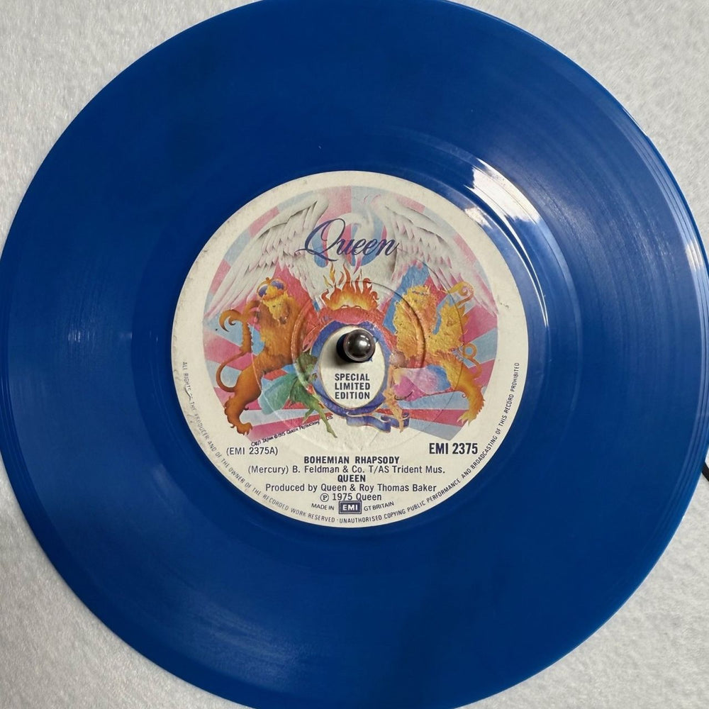 Queen Bohemian Rhapsody - Blue Vinyl - Un-Numbered UK 7" vinyl single (7 inch record / 45) EMI2375