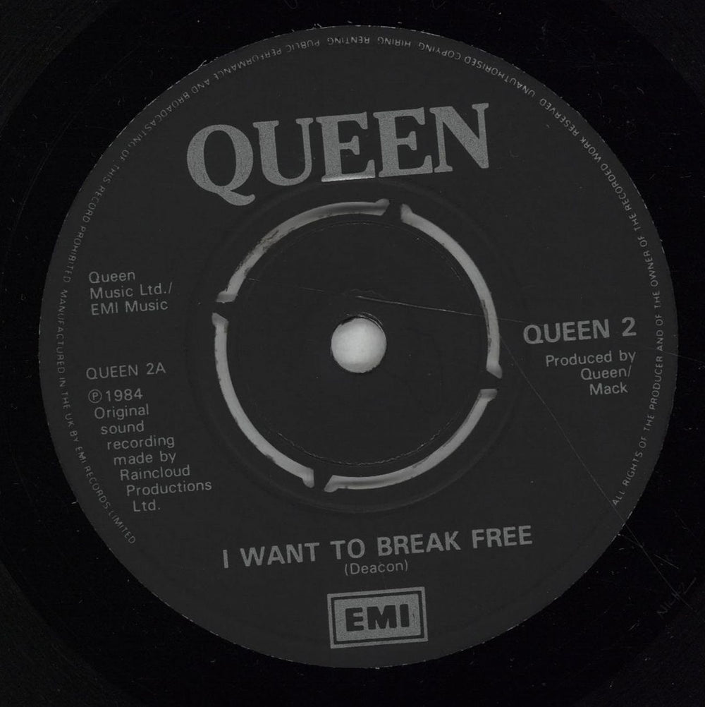 Queen I Want To Break Free - Freddie Mercury - 4pr UK 7" vinyl single (7 inch record / 45) QUE07IW09359