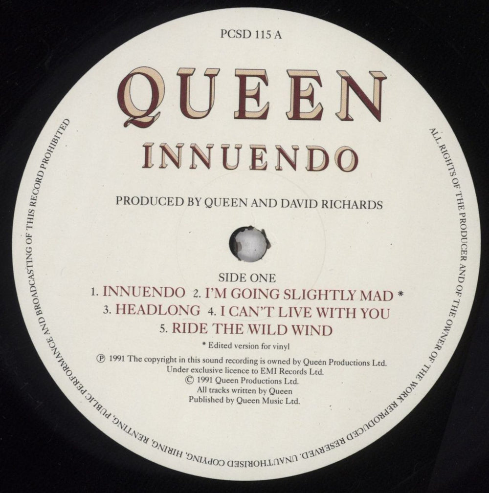 Queen Innuendo - Shrink -EX UK vinyl LP album (LP record) QUELPIN838320