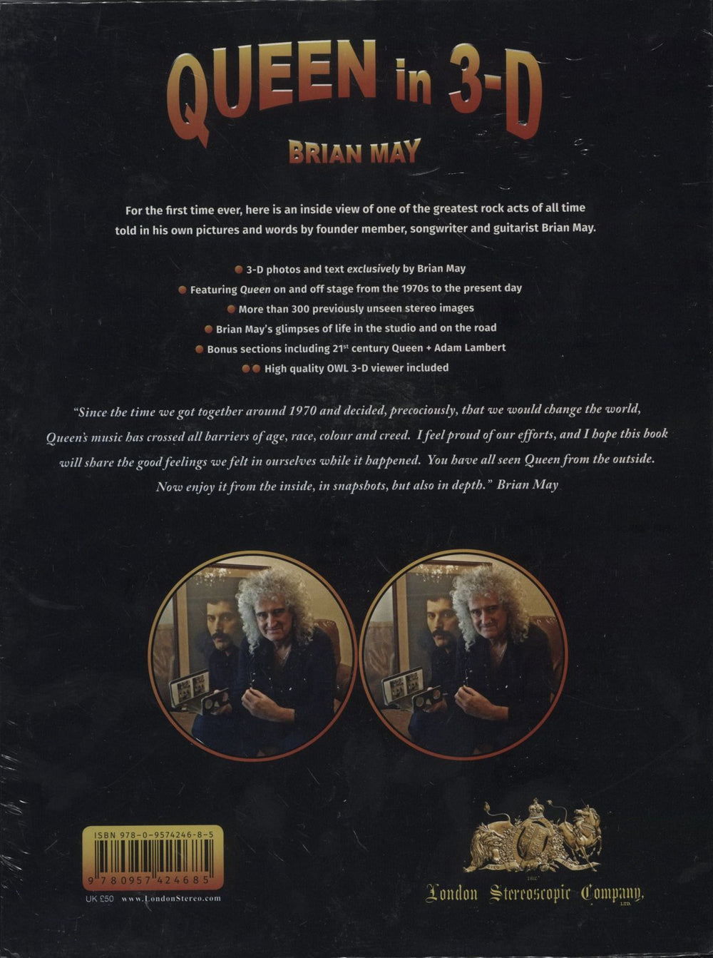 Queen Queen in 3-D [3D Stereoscopic Book] UK book 9780957424685