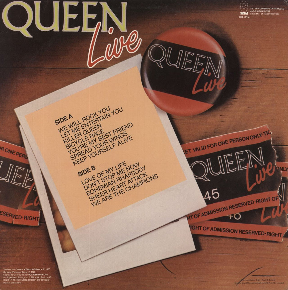 Queen Queen Live - EX Brazilian vinyl LP album (LP record)