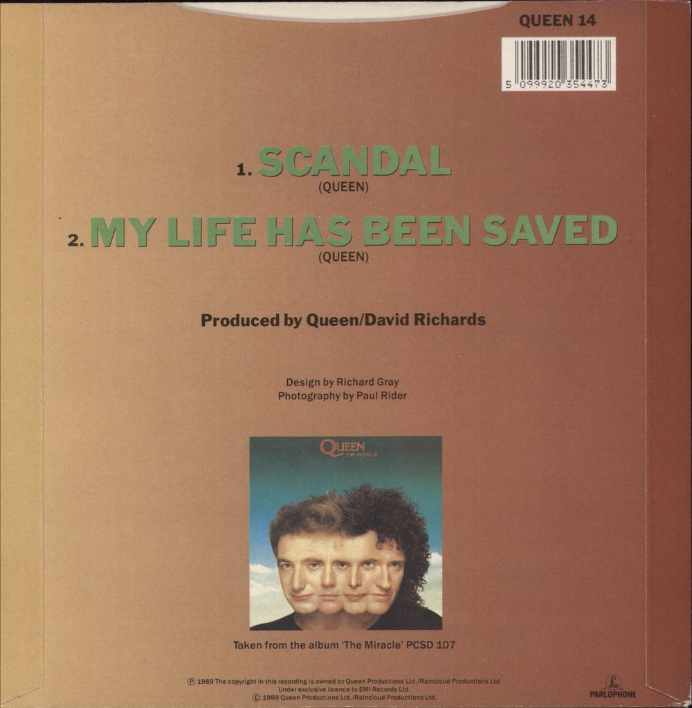 Queen Scandal + P/S UK 7" vinyl single (7 inch record / 45) 5099920354473
