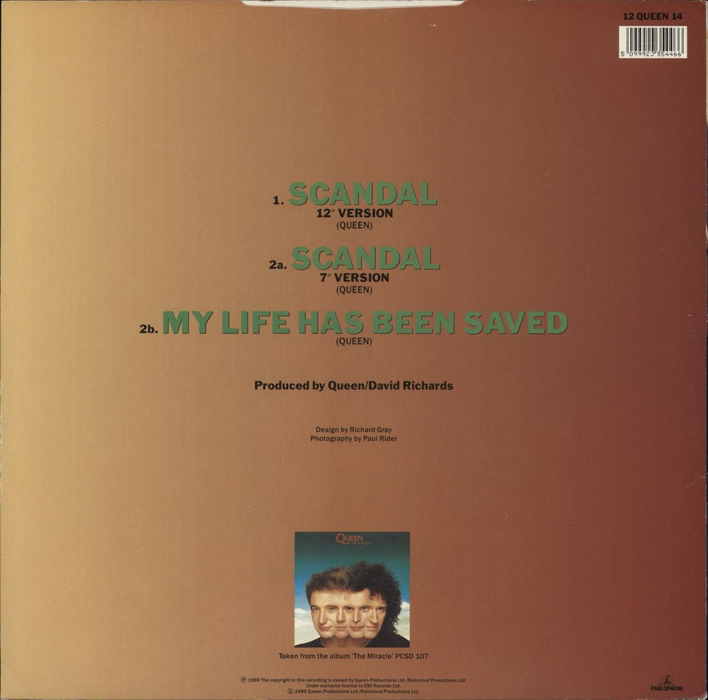 Queen Scandal UK 12" vinyl single (12 inch record / Maxi-single) 5099920354466