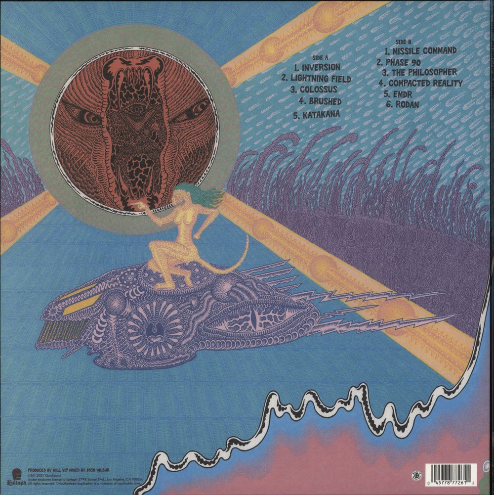 Quicksand Distant Populations - Yellow with Red Splatter Vinyl UK vinyl LP album (LP record) 045778772612