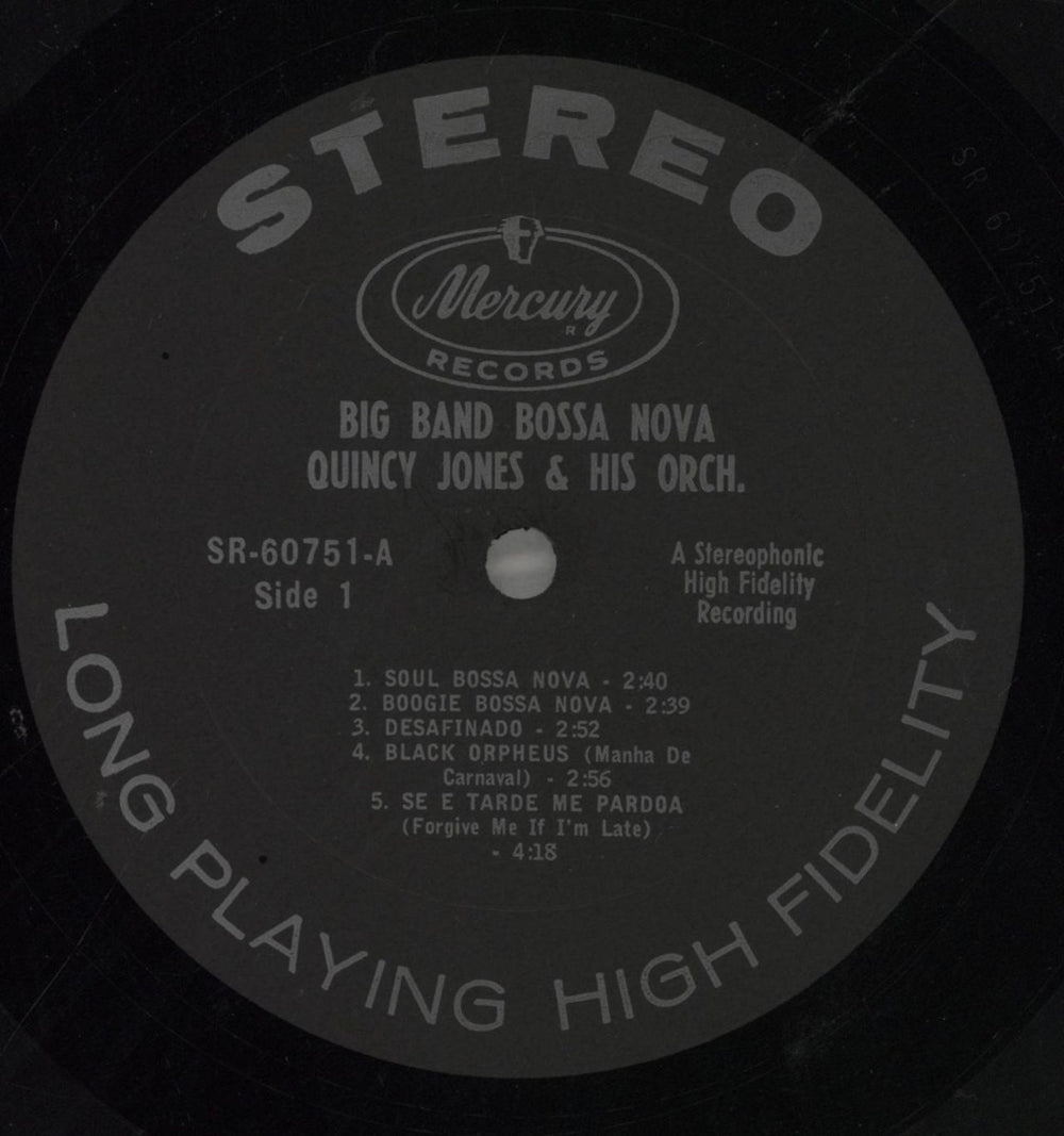 Quincy Jones Big Band Bossa Nova US vinyl LP album (LP record) QUJLPBI857582