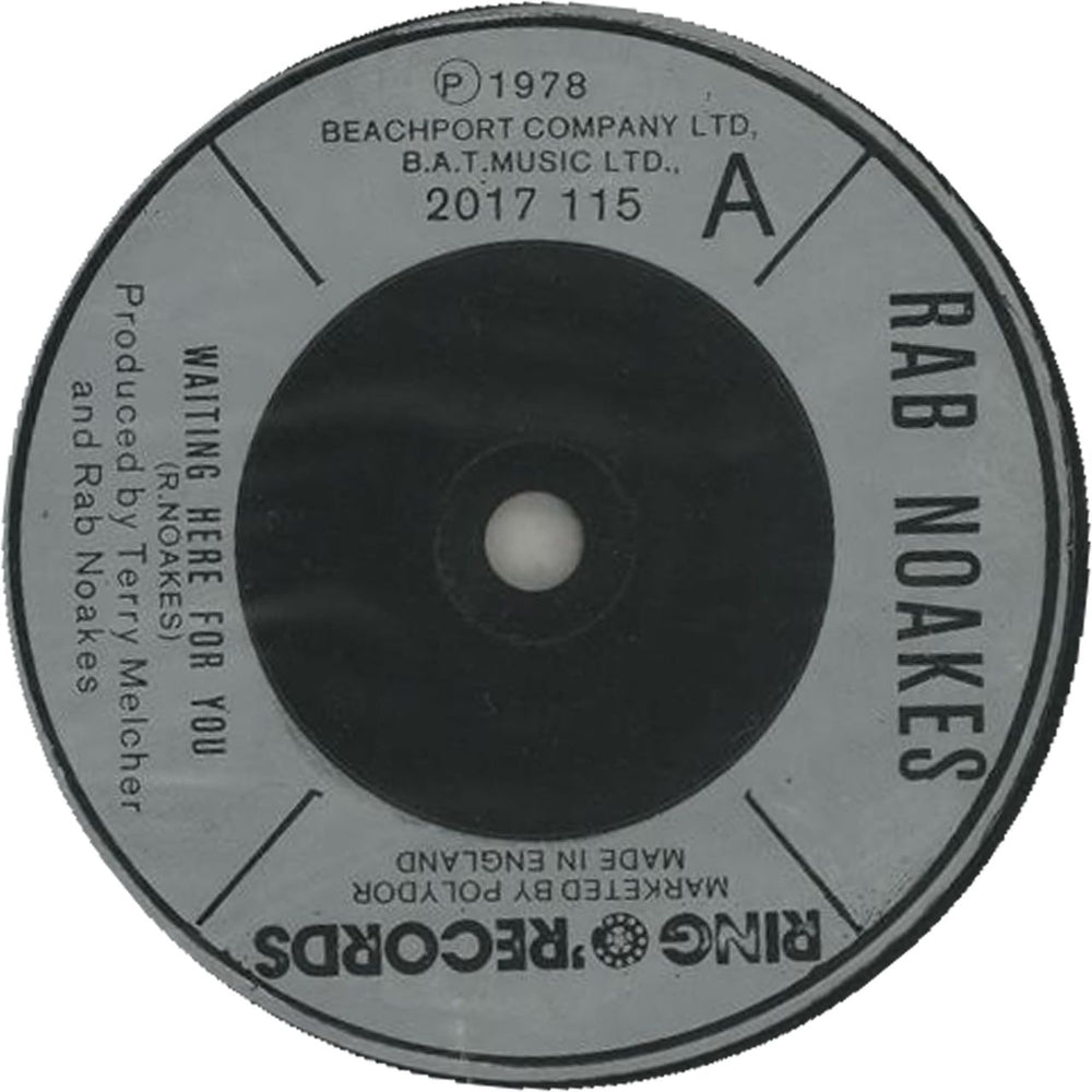 Rab Noakes Waiting Here For You - VG UK 7" vinyl single (7 inch record / 45) RU907WA646355
