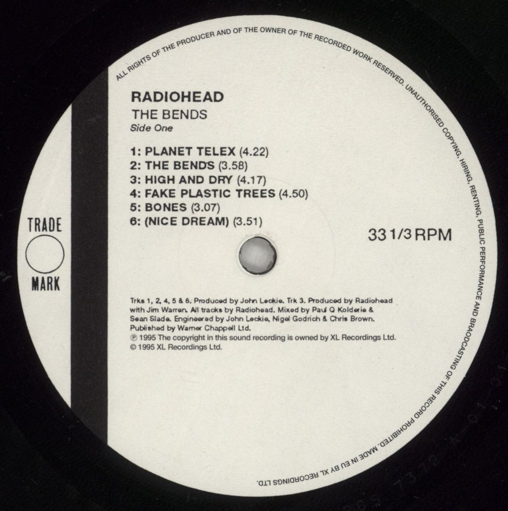 Radiohead The Bends - 180gm - EX UK vinyl LP album (LP record) R-HLPTH876798