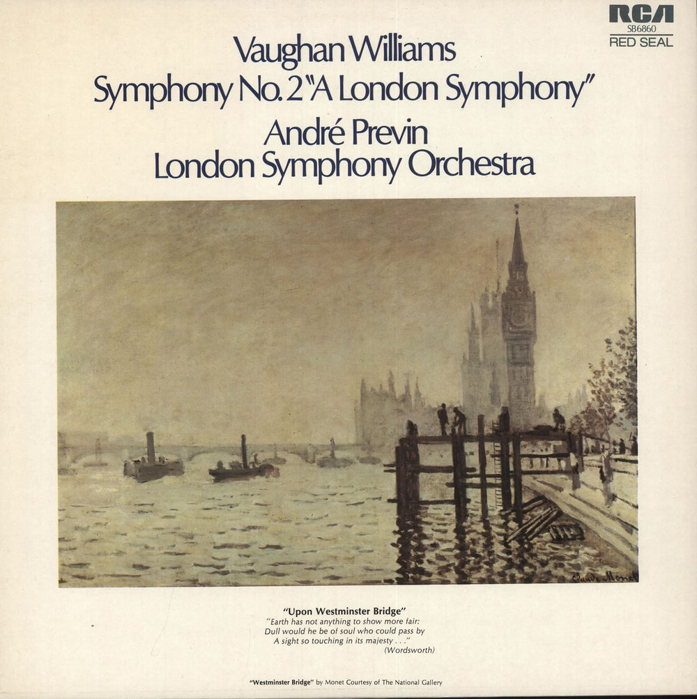 Ralph Vaughan Williams Vaughan Williams: Symphony No. 2 "A London Symphony" UK vinyl LP album (LP record) SB6860