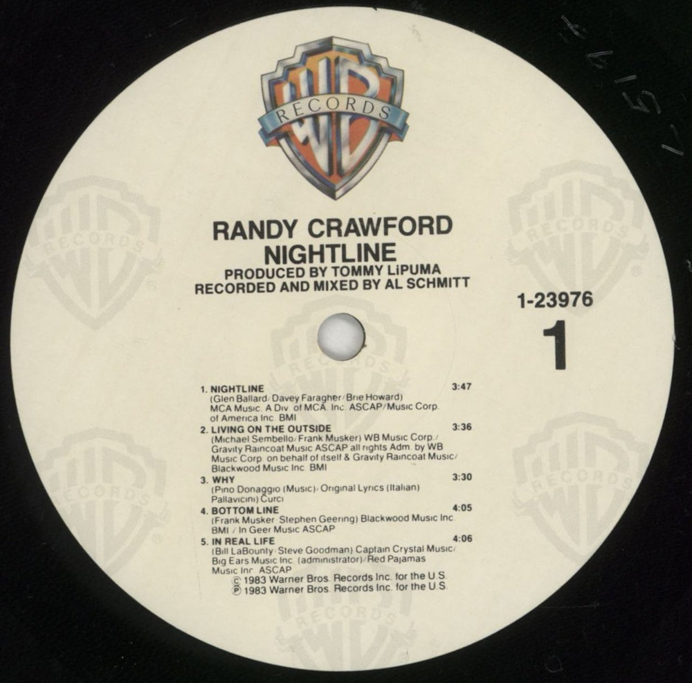 Randy Crawford Nightline US Promo vinyl LP album (LP record) RCWLPNI852365