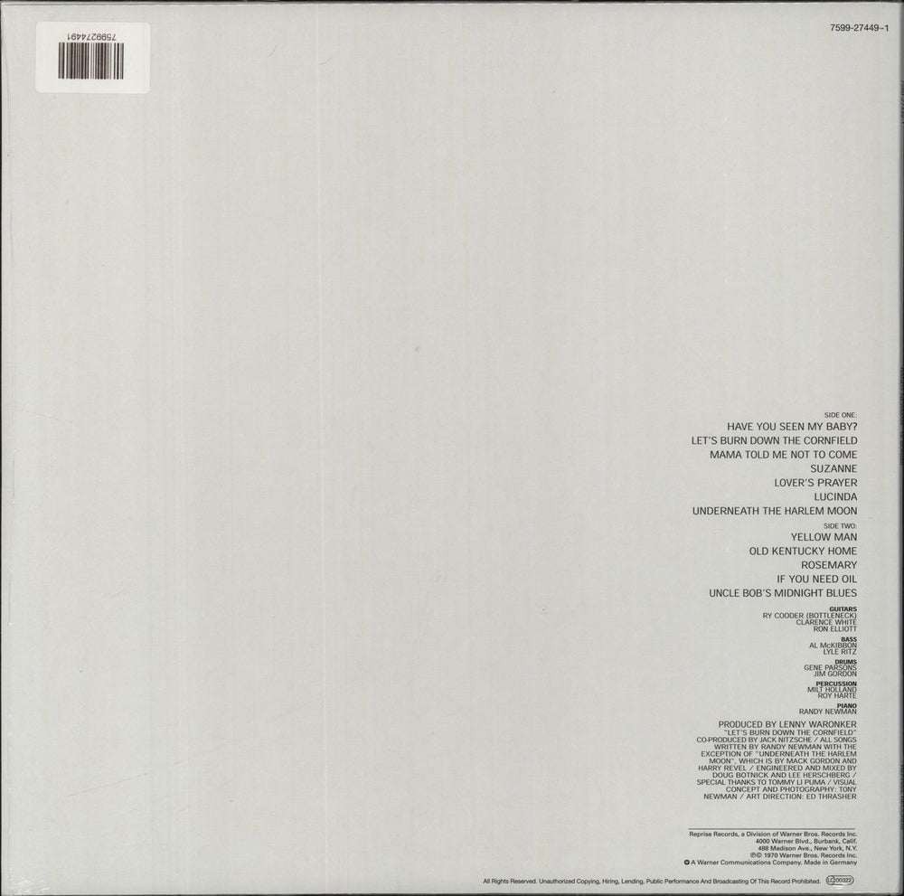 Randy Newman 18 Songs - Sealed UK vinyl LP album (LP record) 7599274491