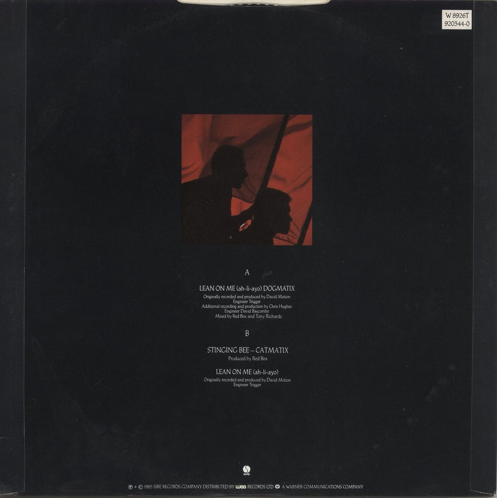 Red Box Lean On Me UK 12" vinyl single (12 inch record / Maxi-single)