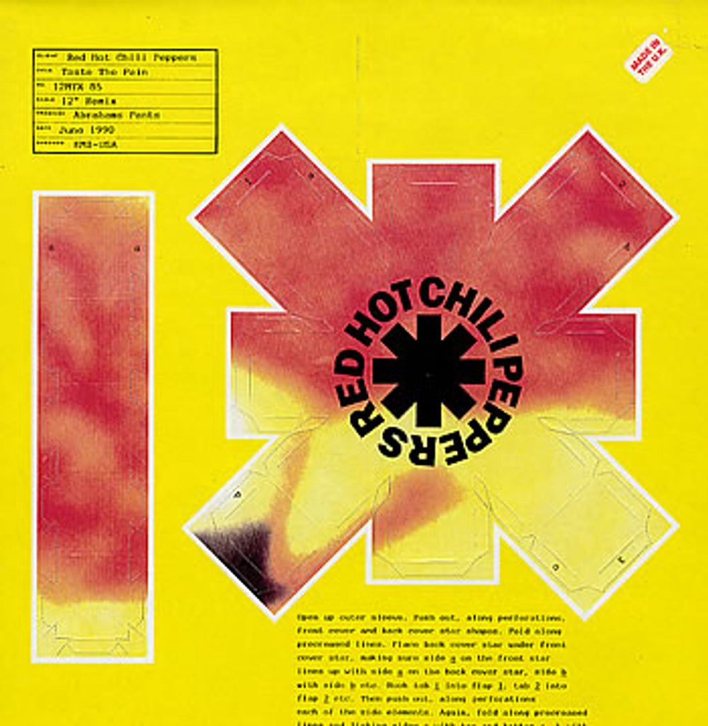 Red Hot Chili Peppers Taste The Pain - 12" Remix - Push Out Sleeve UK 12" vinyl single (12 inch record / Maxi-single) 12MTX85