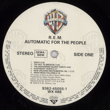 REM Automatic For The People - 1st - Hype Sticker UK vinyl LP album (LP record) REMLPAU841931
