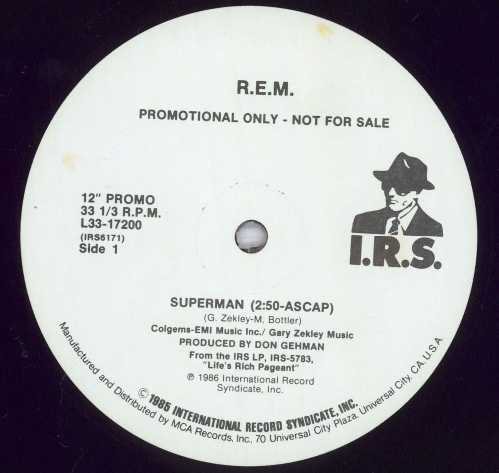 REM Superman US Promo 12" vinyl single (12 inch record / Maxi-single) REM12SU832130