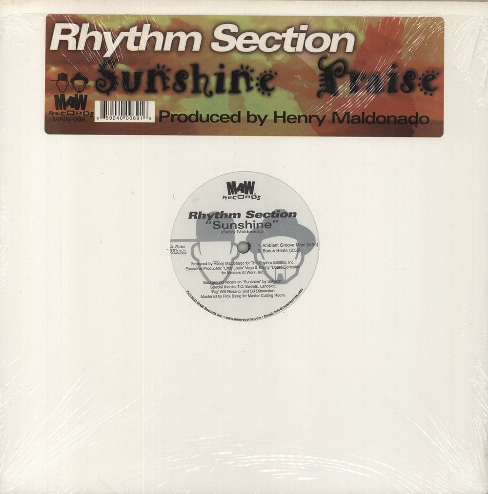 Rhythm Section Sunshine / Praise US 12" vinyl single (12 inch record / Maxi-single) MAW-069