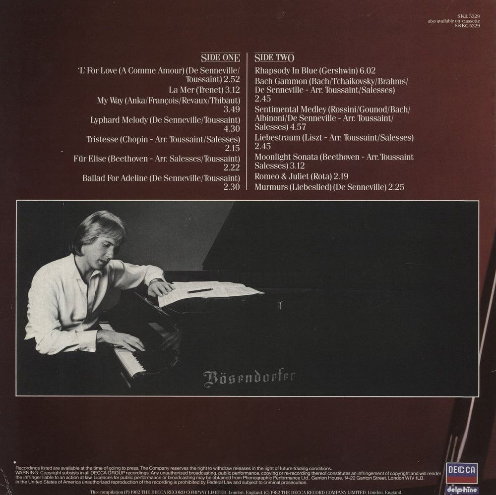 Richard Clayderman Richard Clayderman UK vinyl LP album (LP record)