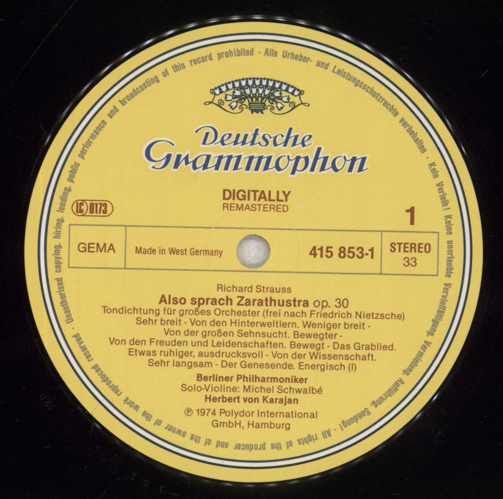 Richard Strauss Also Sprach Zarathustra / Till Eulenspiegel German vinyl LP album (LP record) RG6LPAL835916