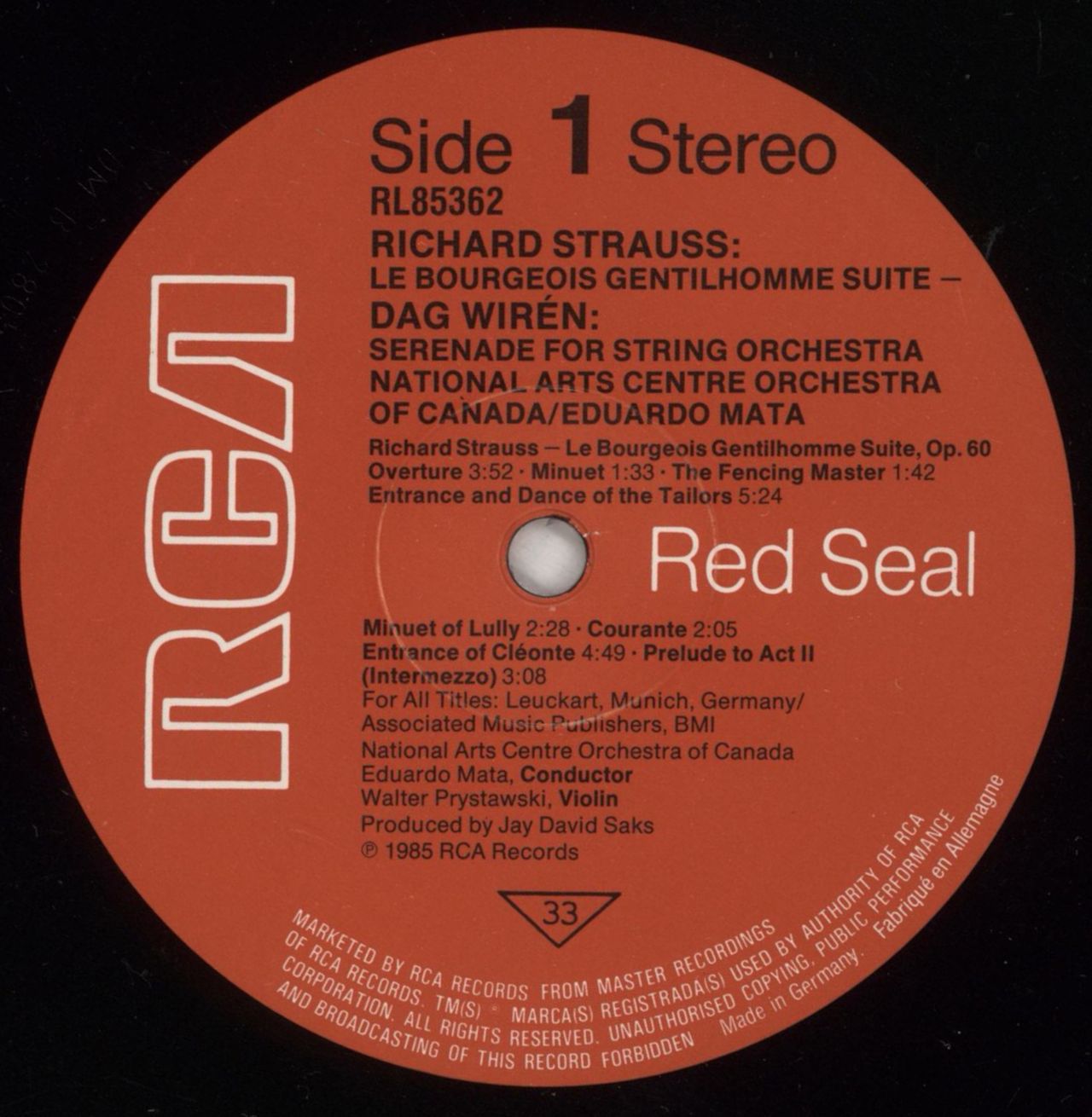 Richard Strauss Le Bourgeois Gentilhomme Suite / Serenade For