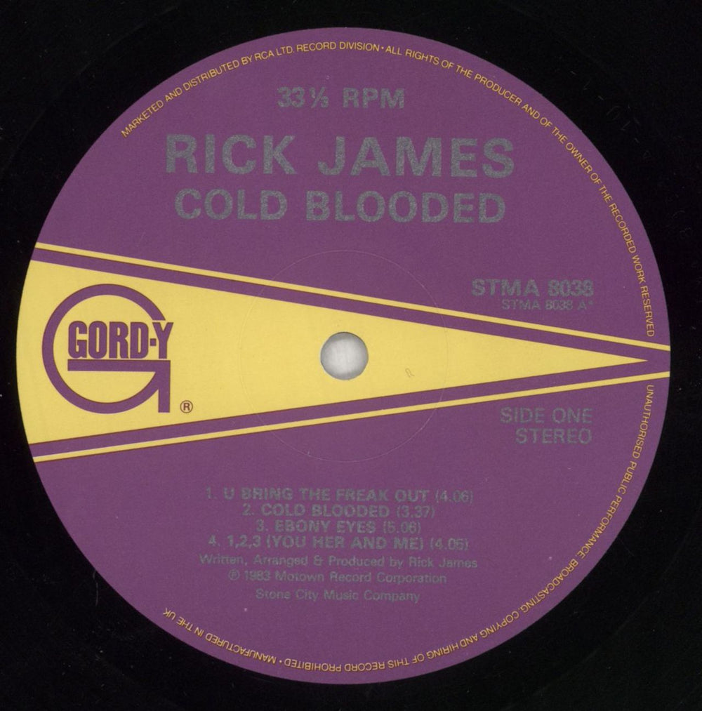 Rick James Cold Blooded UK vinyl LP album (LP record) R-JLPCO824581