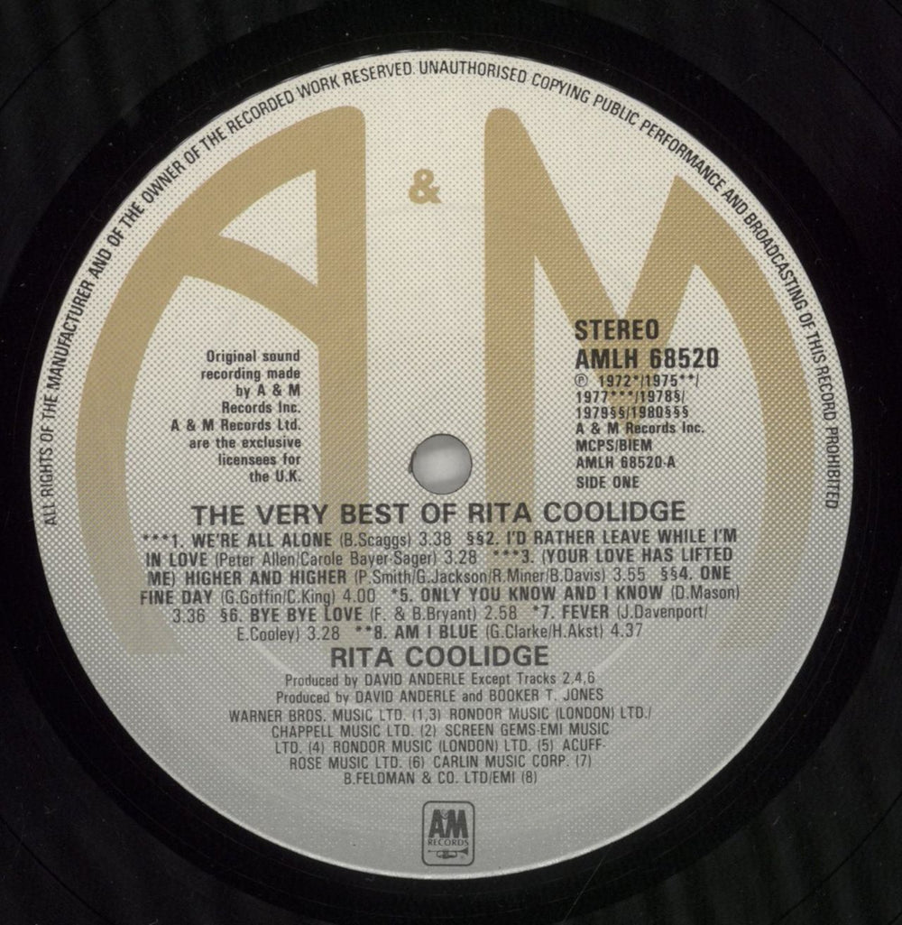Rita Coolidge The Very Best Of Rita Coolidge UK vinyl LP album (LP record) RTCLPTH245441
