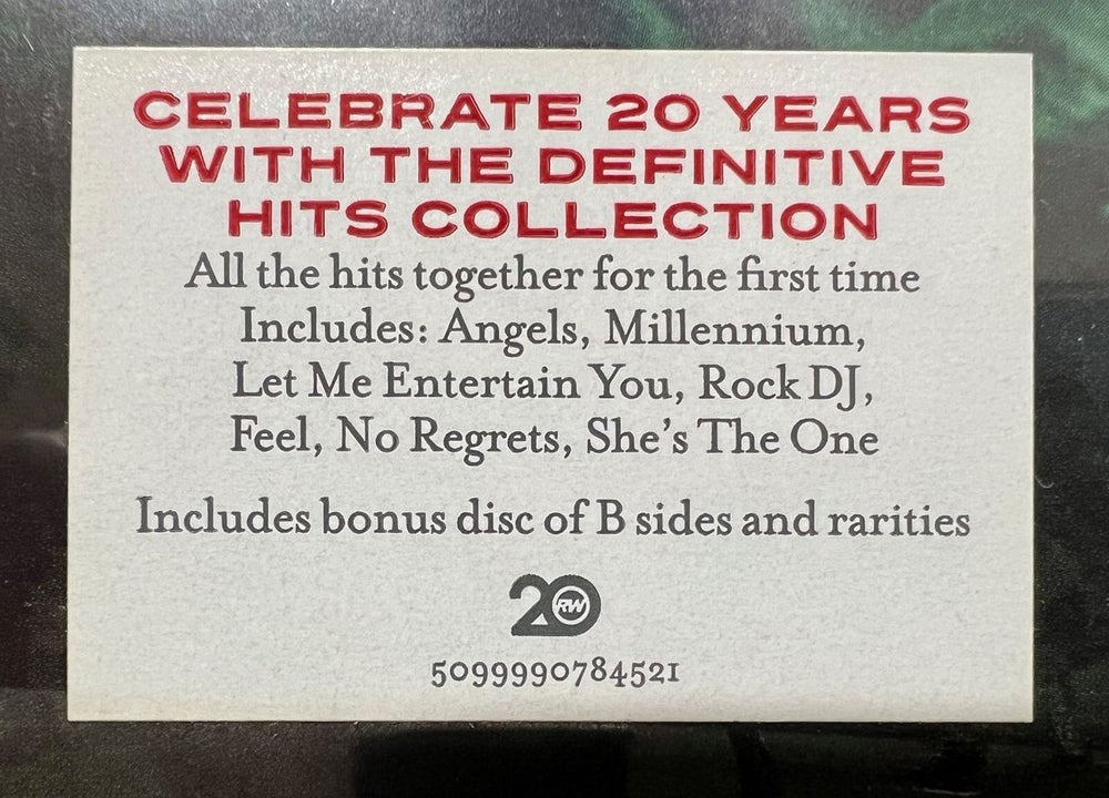 Robbie Williams In And Out Of Consciousness: Greatest Hits 1990 - 2010 UK 3-CD album set (Triple CD) RWI3CIN520161