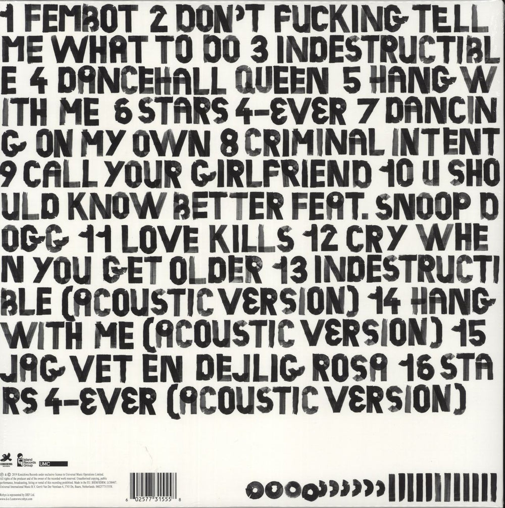 Robyn Body Talk - RSD '19 - White Vinyl - Sealed US 2-LP vinyl record set (Double LP Album) 602577315558