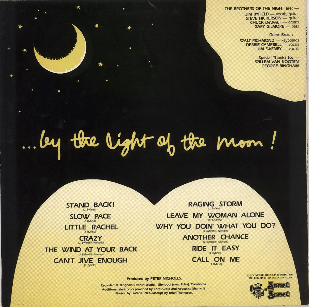 Rockin' Jimmy And The Brothers Of The Night By The Light Of The Moon UK vinyl LP album (LP record)