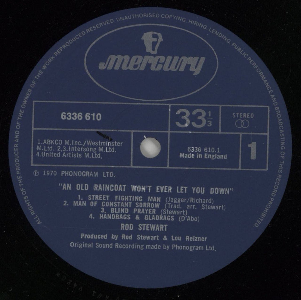 Rod Stewart An Old Raincoat Won't Ever Let You Down UK vinyl LP album (LP record) RODLPAN871452