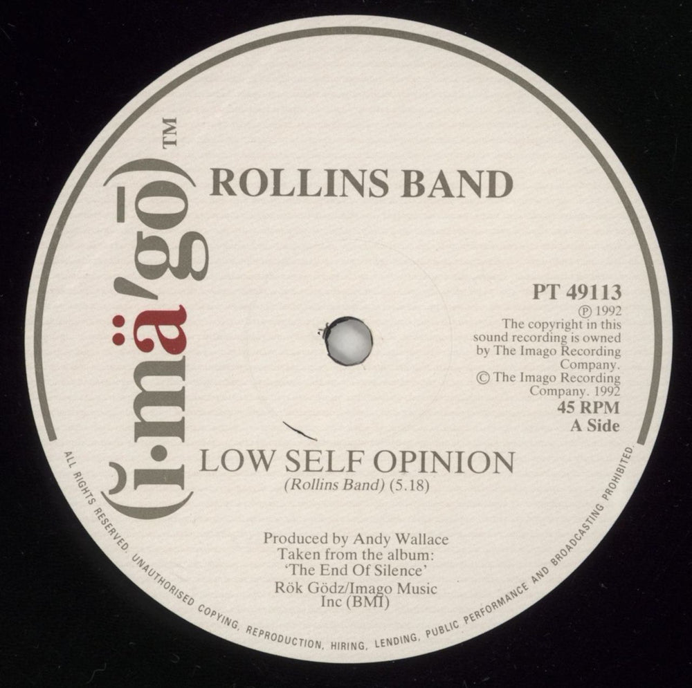 Rollins Band Low Self Opinion UK 12" vinyl single (12 inch record / Maxi-single) RLN12LO158185