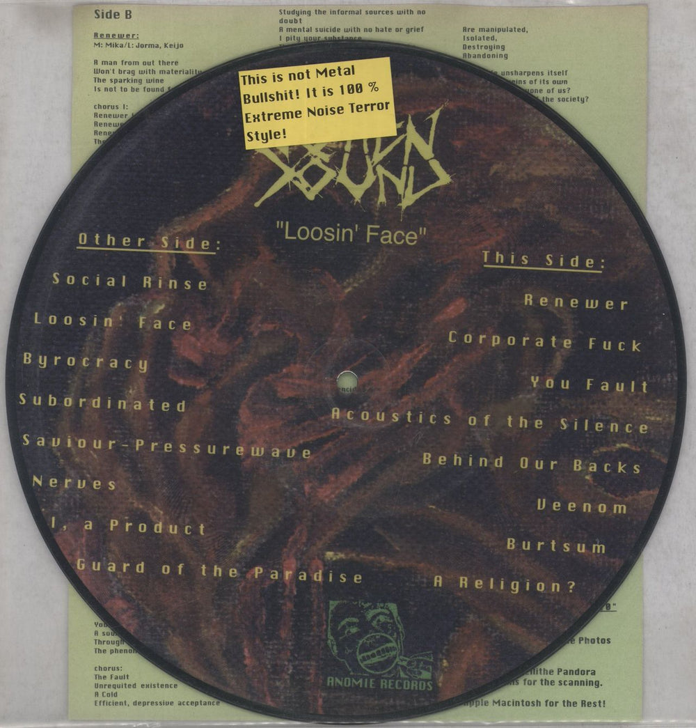 Rotten Sound Loosin' Face German 10" Picture Disc (10 inch vinyl record) P.U.T. 015