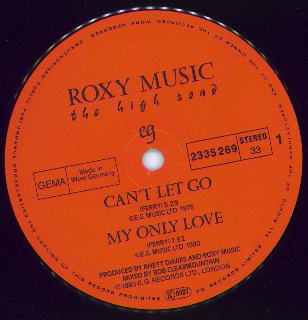 Roxy Music The High Road EP German 12" vinyl single (12 inch record / Maxi-single) RXY12TH188636