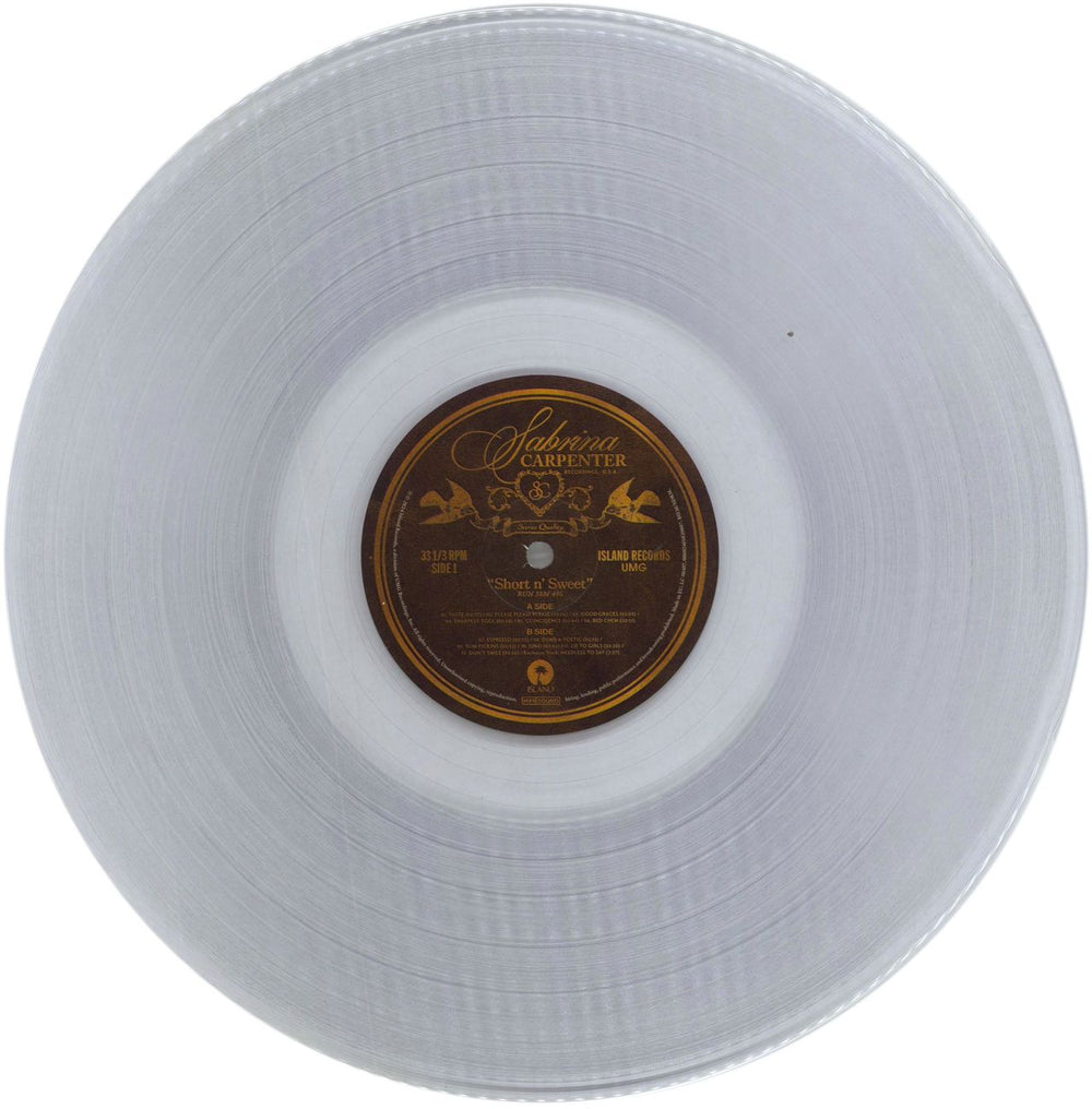 Sabrina Carpenter Short n' Sweet - Clear [Moonlight] Vinyl + Poster & Postcard UK vinyl LP album (LP record) 6DCLPSH856983