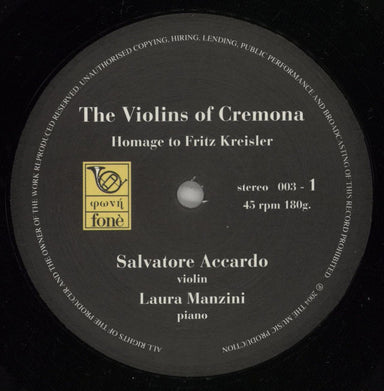 Salvatore Accardo The Violins Of Cremona (Homage To Fritz Kreisler) - 180gm Vinyl Italian 4-LP vinyl album record set 9CX4LTH879167
