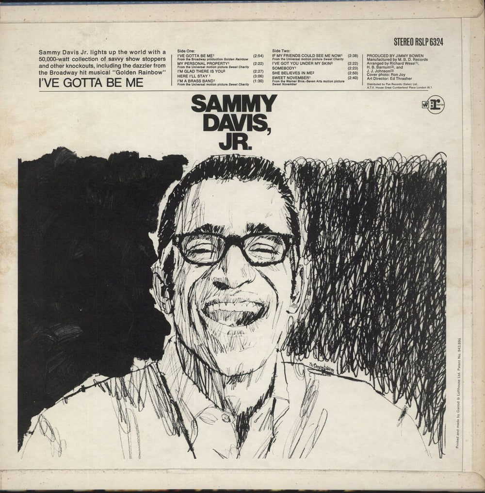 Sammy Davis Jr I Gotta Be Me UK vinyl LP album (LP record)