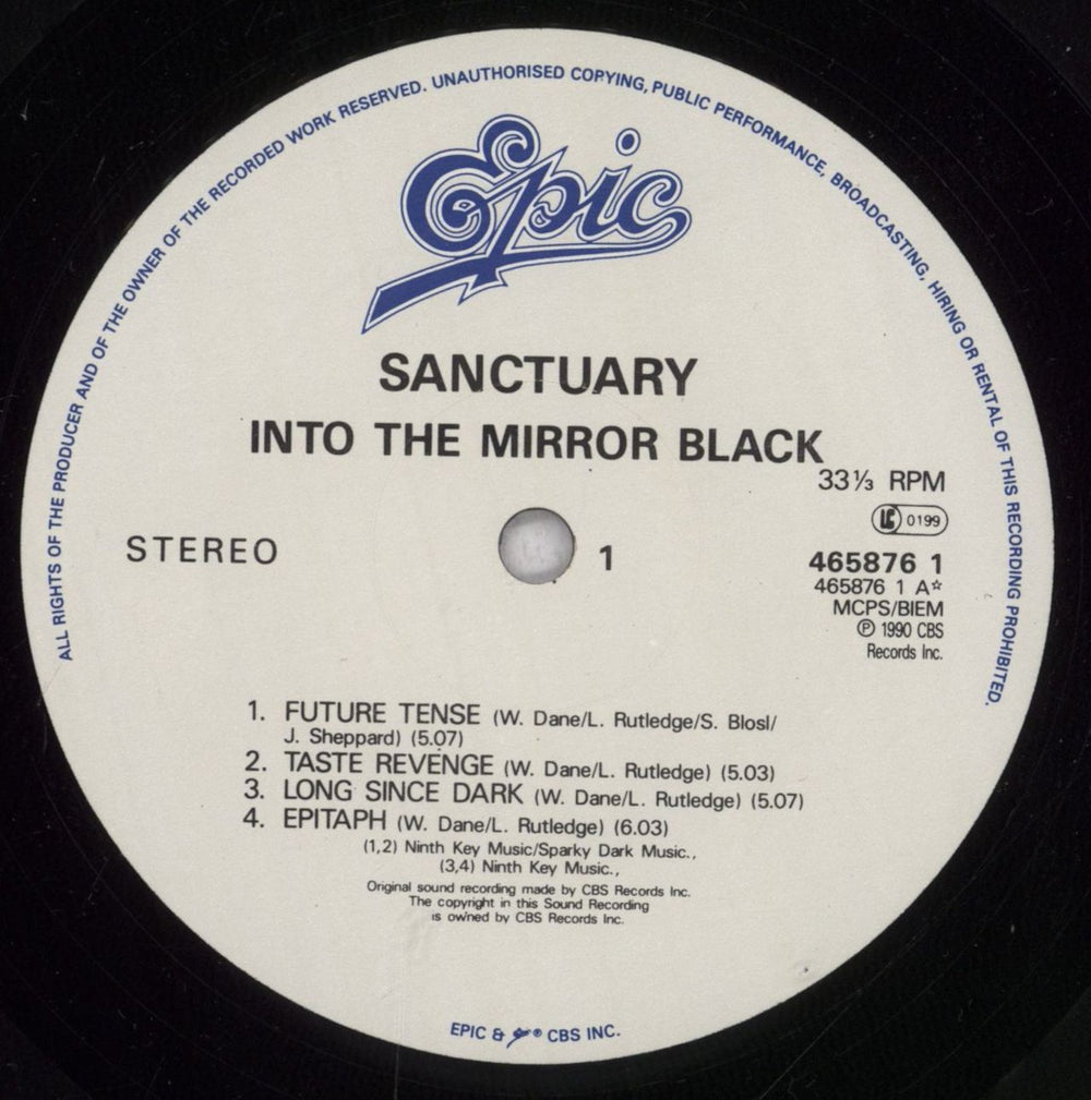 Sanctuary Into The Mirror Black - EX UK vinyl LP album (LP record) VFTLPIN839746